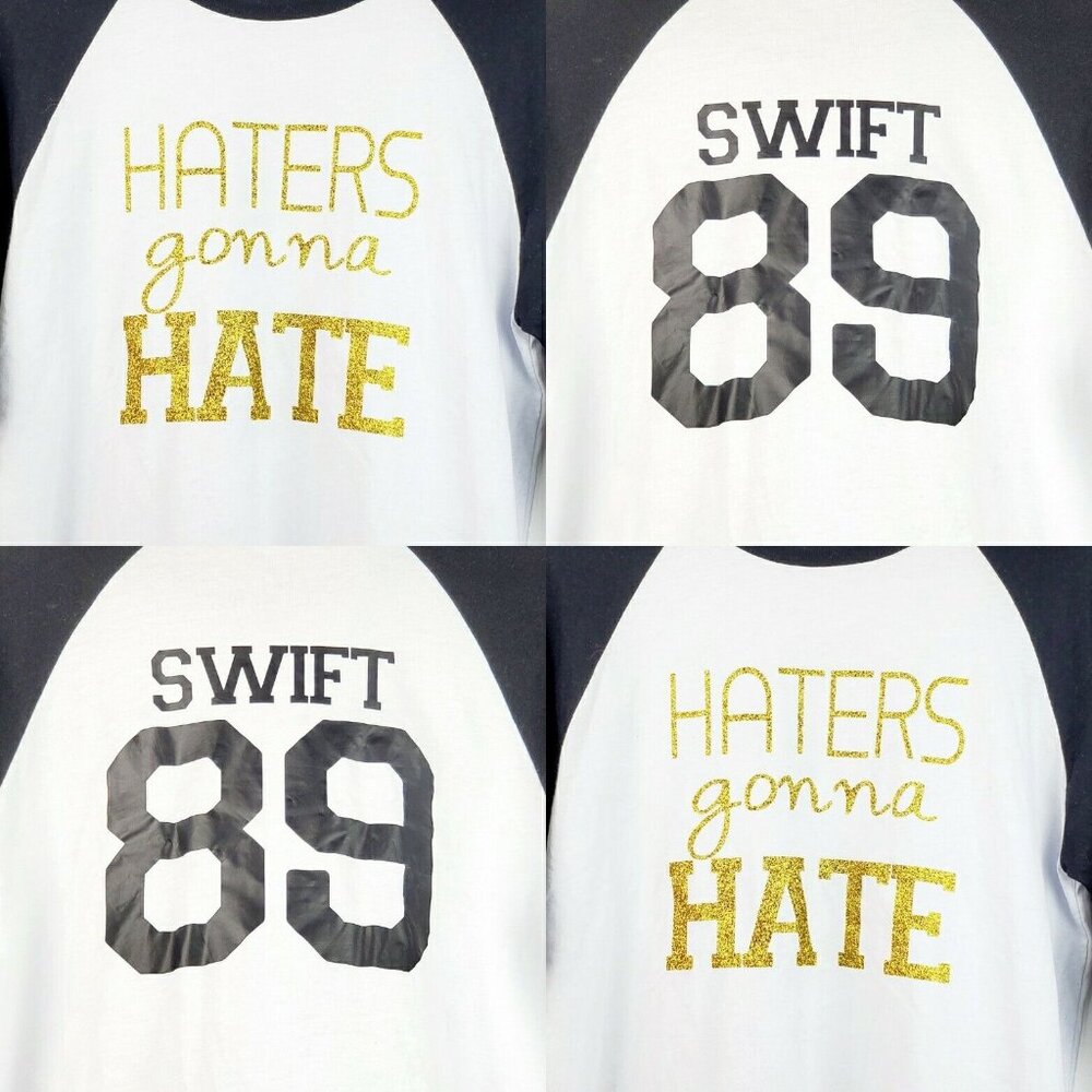 Dream USA Women Raglan Baseball Haters Gonna Hate 3/4 Sleeve T-Shirt Sz M